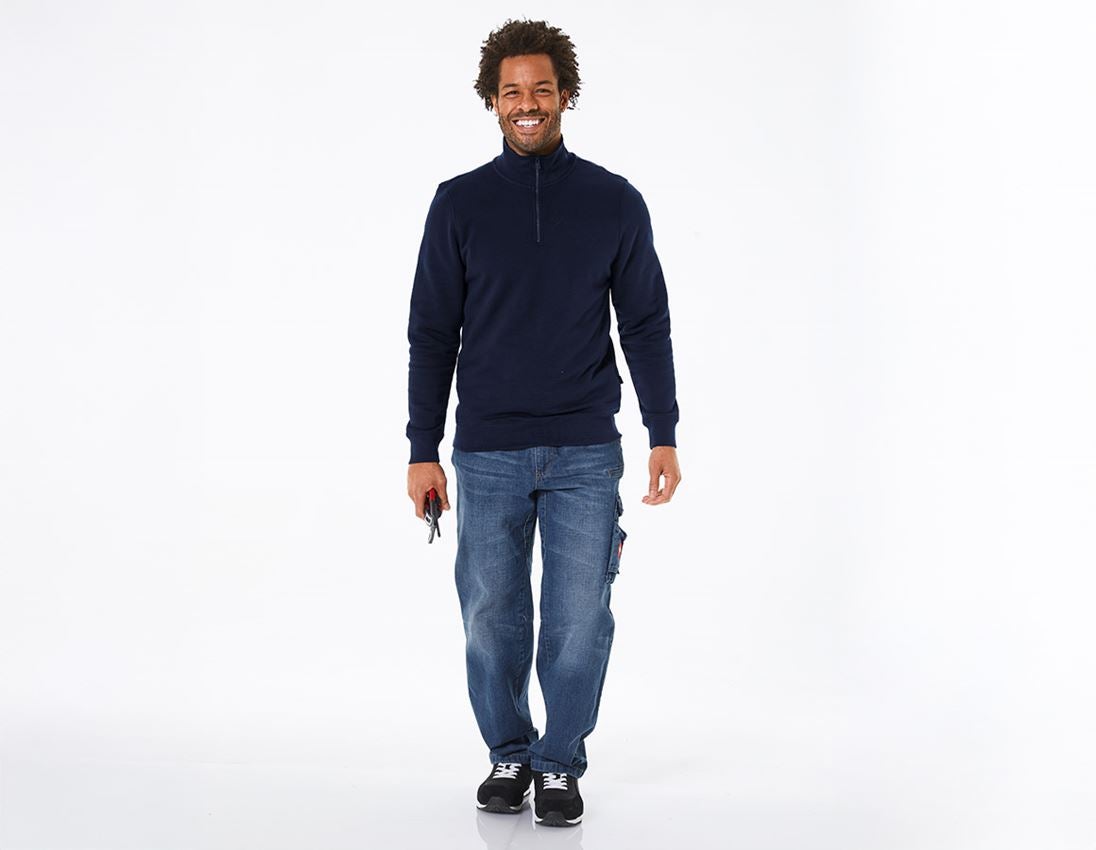 Shirts & Co.: e.s. ZIP-Sweatshirt poly cotton + dunkelblau 3