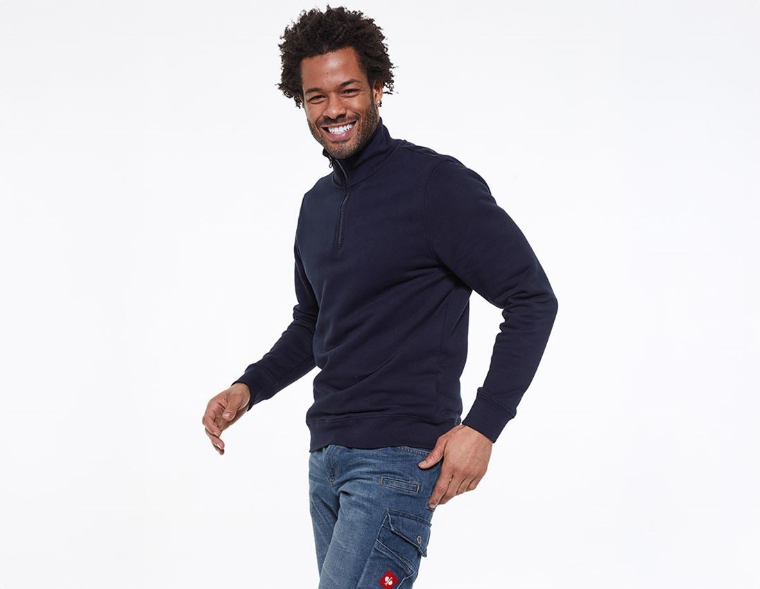 Shirts & Co.: e.s. ZIP-Sweatshirt poly cotton + dunkelblau 2