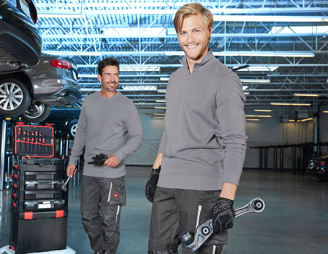 Galabau / Forst- und Landwirtschaft: e.s. ZIP-Sweatshirt poly cotton + platin 1