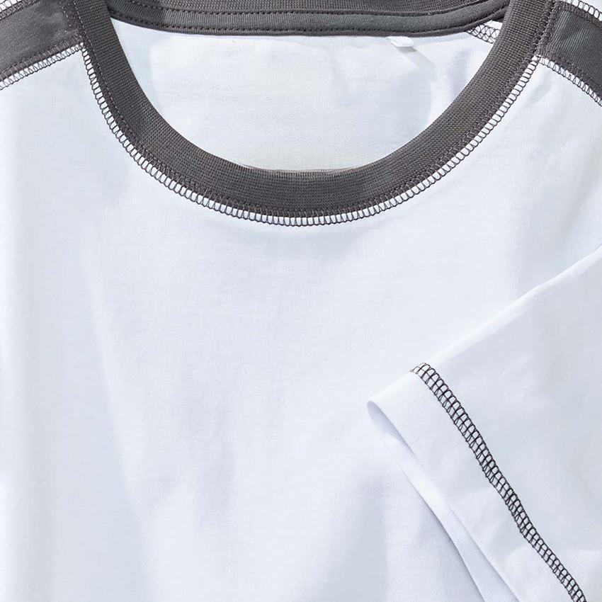 Shirts & Co.: T-Shirt cotton e.s.active + weiß/anthrazit 2