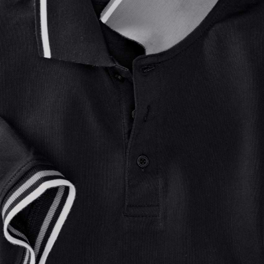 Shirts & Co.: e.s. Polo-Shirt cotton Deluxe Colour + schwarz/silber 2