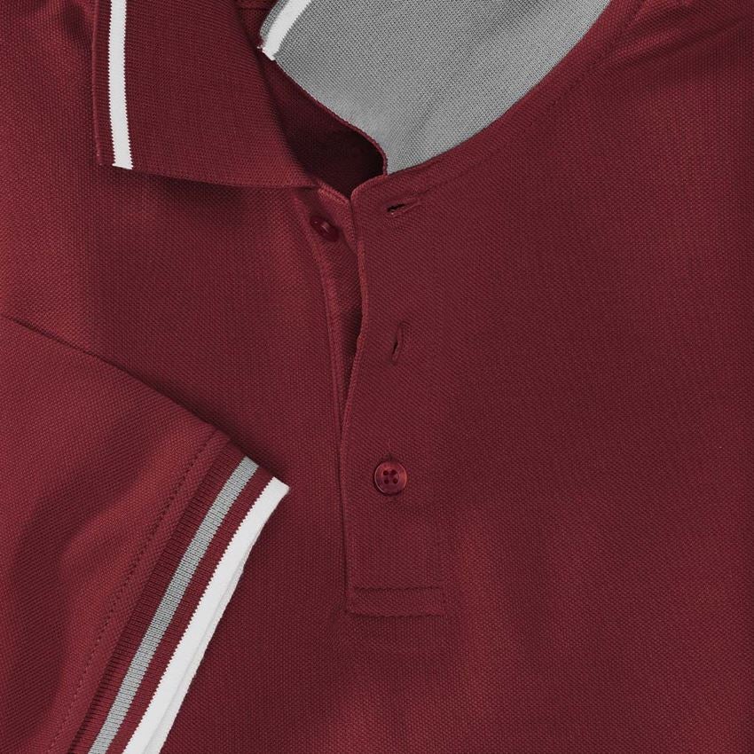 Shirts & Co.: e.s. Polo-Shirt cotton Deluxe Colour + bordeaux/aluminium 2