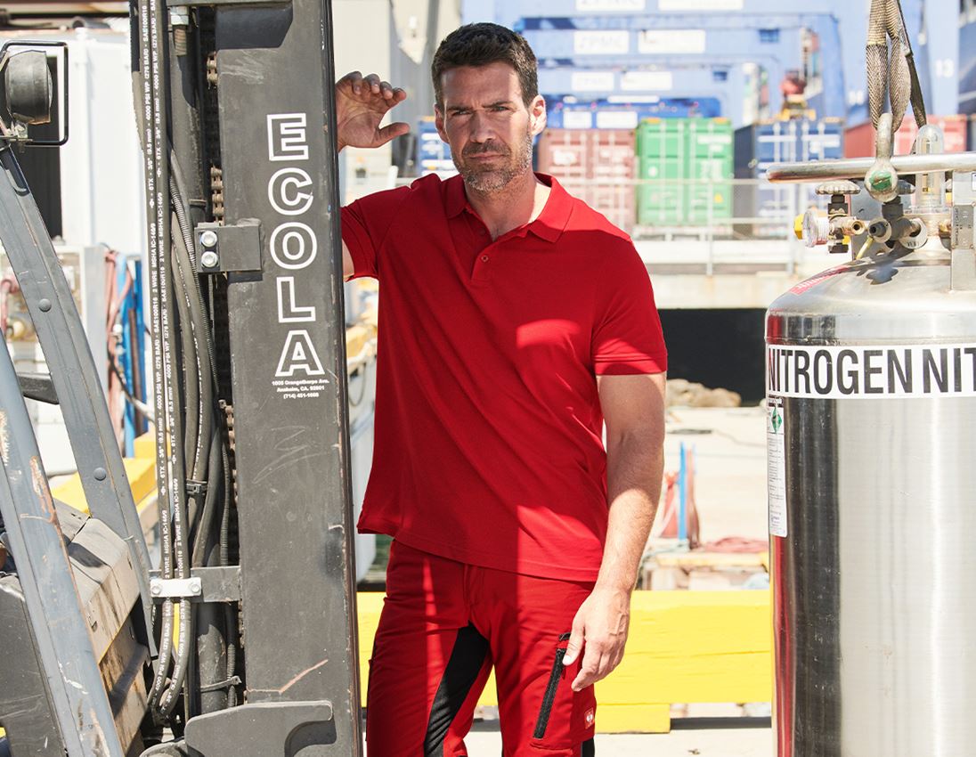 Shirts & Co.: e.s. Polo-Shirt cotton Deluxe + feuerrot 1