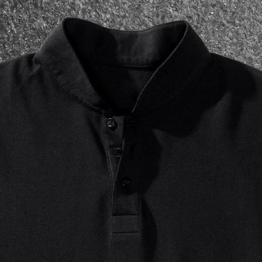 Shirts & Co.: e.s. Polo-Shirt cotton Mandarin + schwarz 2