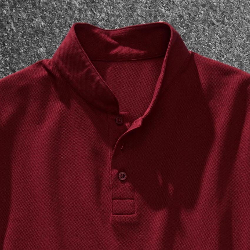 Shirts & Co.: e.s. Polo-Shirt cotton Mandarin + rubin 2