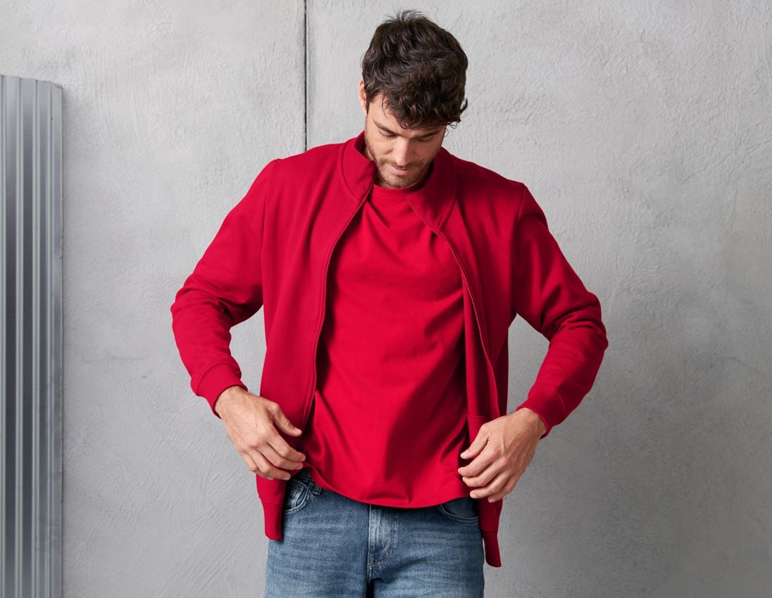 Shirts & Co.: e.s. Sweatjacke poly cotton + rot 2