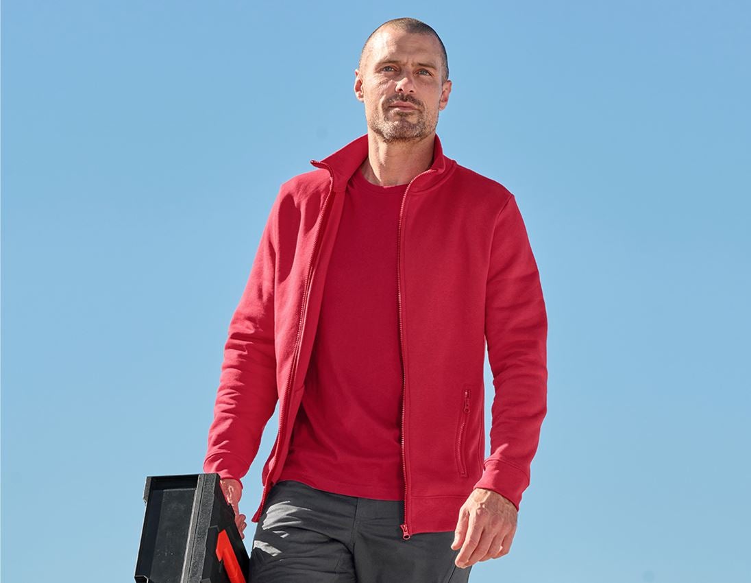 Shirts & Co.: e.s. Sweatjacke poly cotton + rot 1