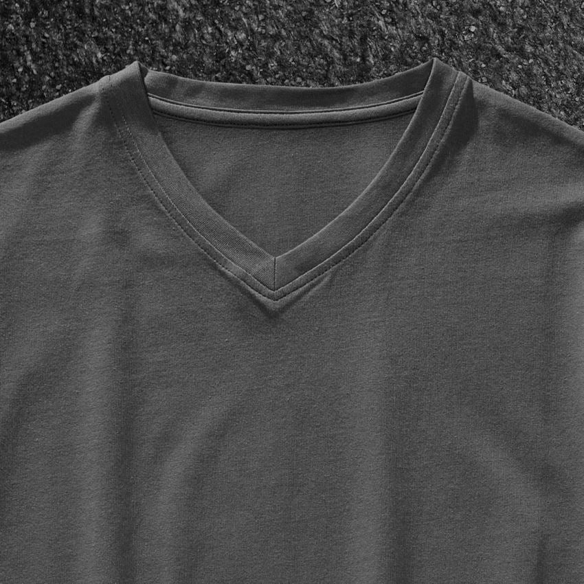 Shirts & Co.: e.s. T-Shirt cotton stretch V-Neck + anthrazit 2