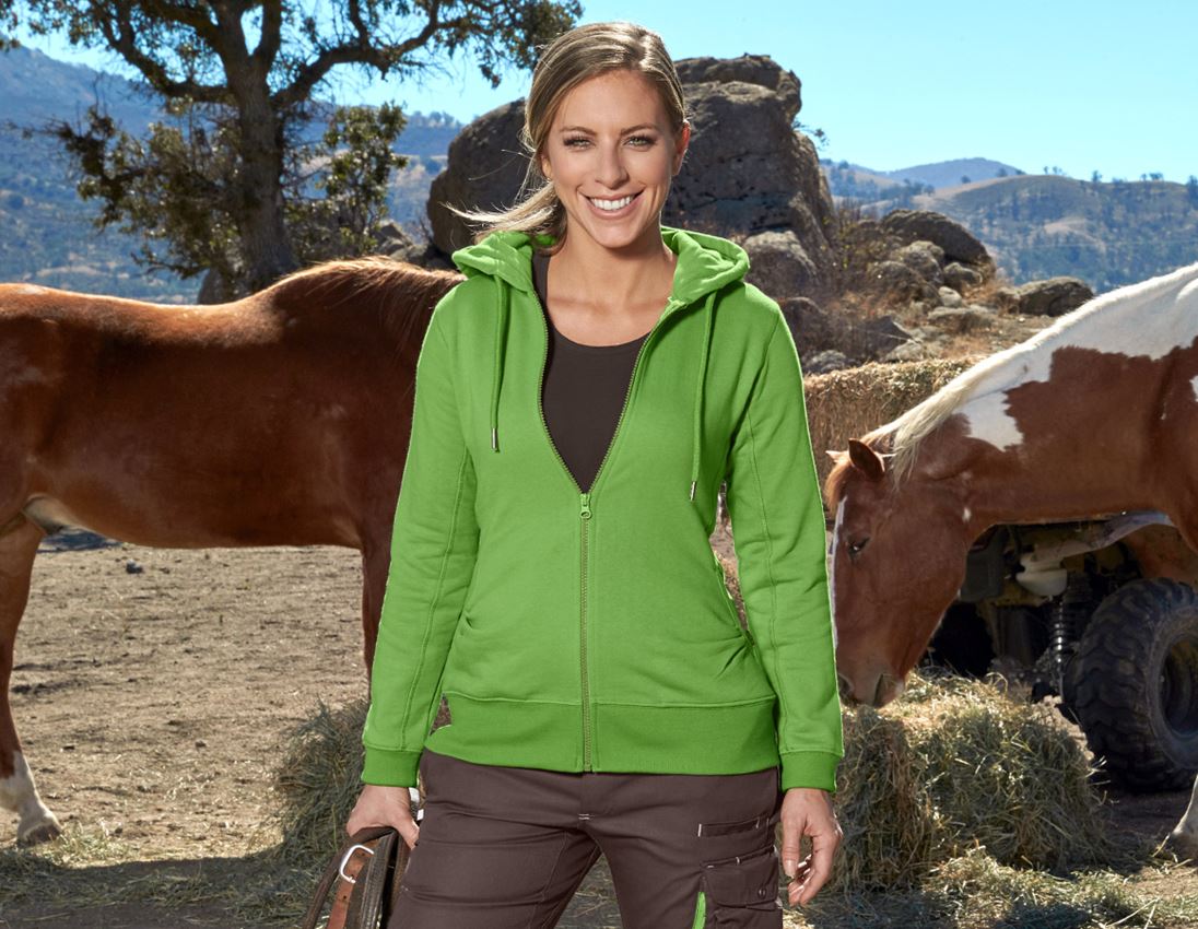 Shirts & Co.: e.s. Hoody-Sweatjacke poly cotton, Damen + seegrün