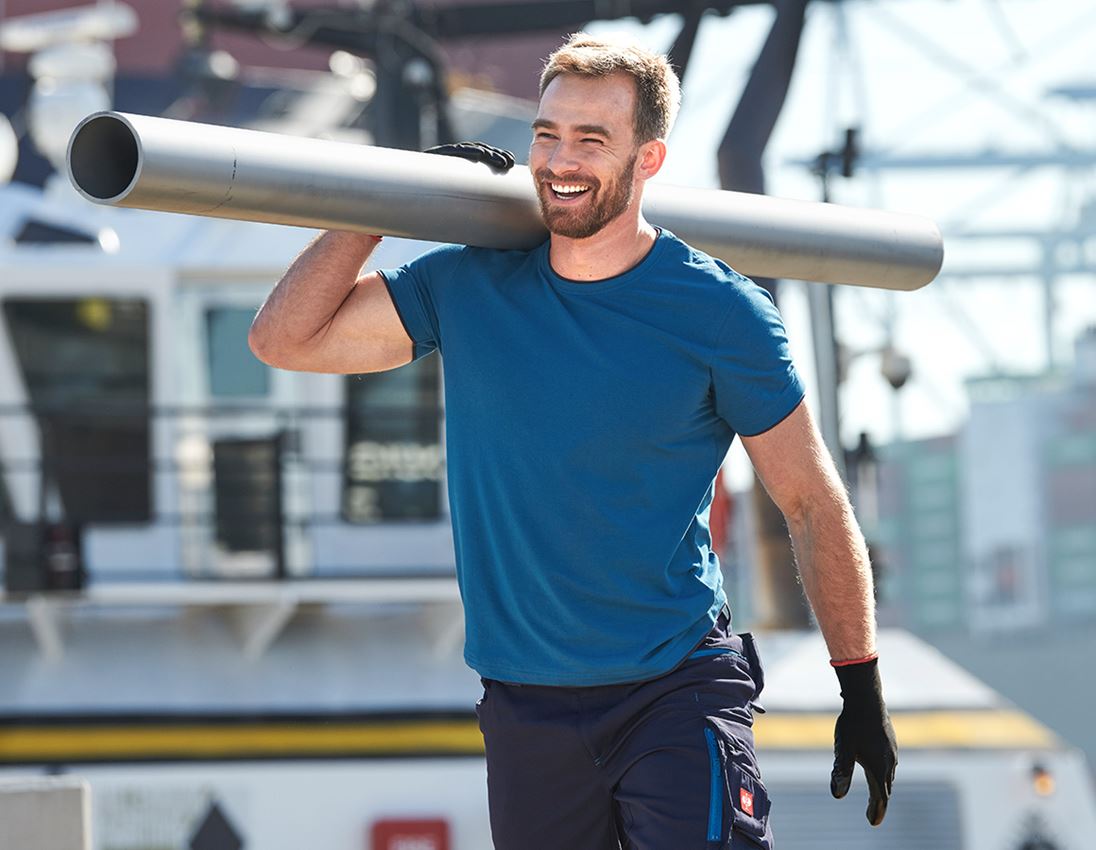 Galabau / Forst- und Landwirtschaft: e.s. T-Shirt cotton stretch Layer + atoll/dunkelblau