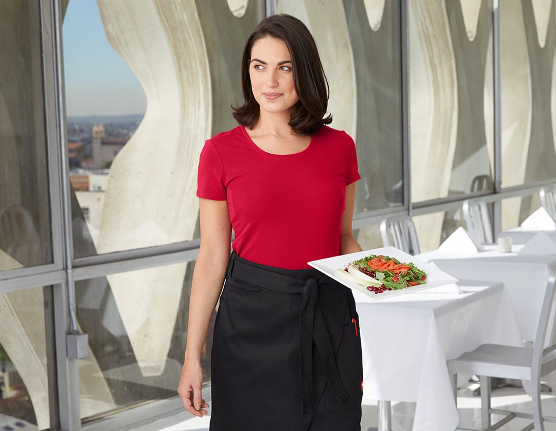 Shirts & Co.: e.s. T-Shirt cotton stretch, Damen + feuerrot 1