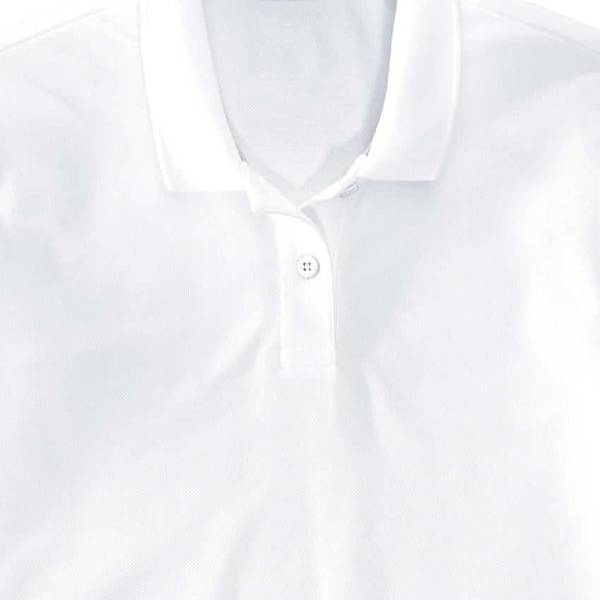 Themen: e.s. Piqué-Polo 3/4 Arm cotton stretch, Damen + weiß 2