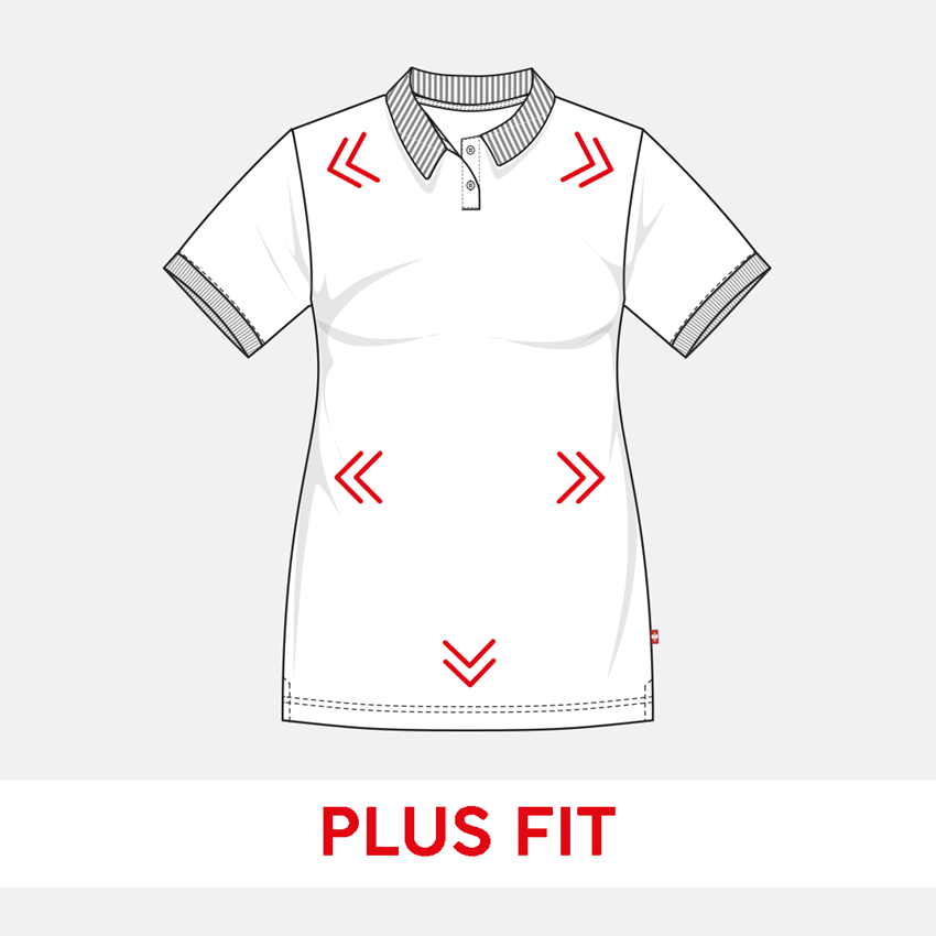 Shirts & Co.: e.s. Piqué-Polo cotton stretch, Damen, plus fit + beere 2