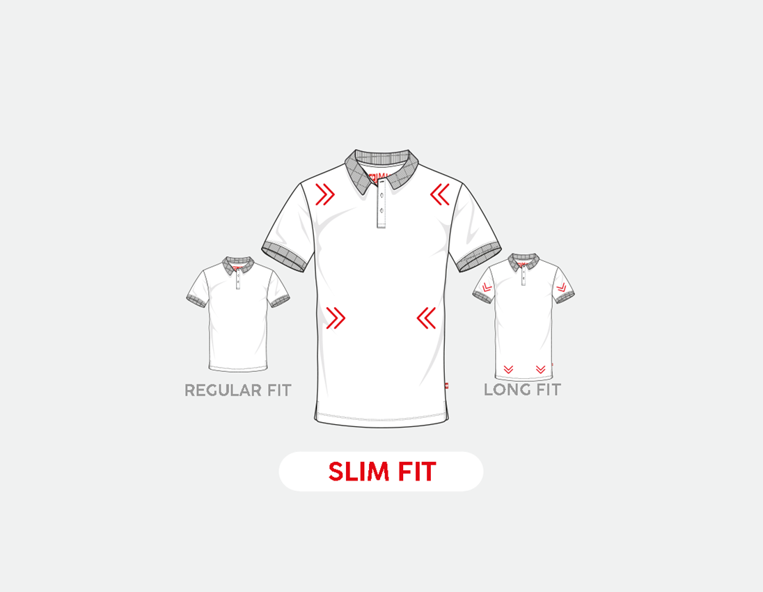 Themen: e.s. Piqué-Polo cotton stretch, slim fit + weiß 1