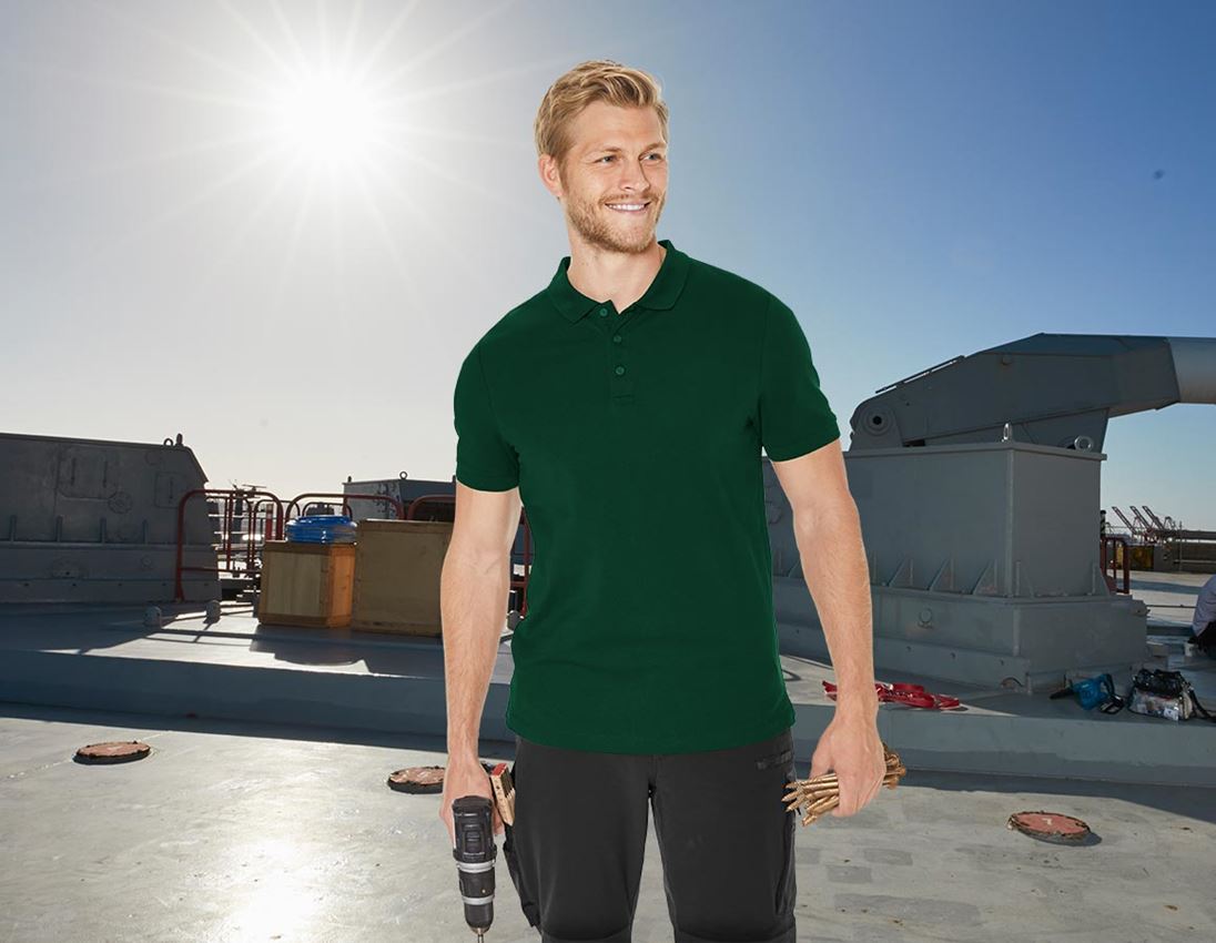 Shirts & Co.: e.s. Piqué-Polo cotton stretch + grün