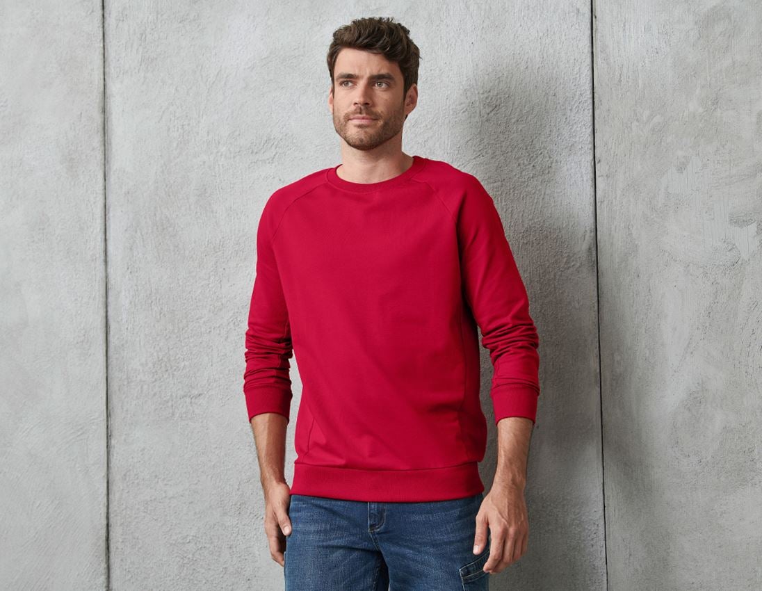 Shirts & Co.: e.s. Sweatshirt cotton stretch + feuerrot
