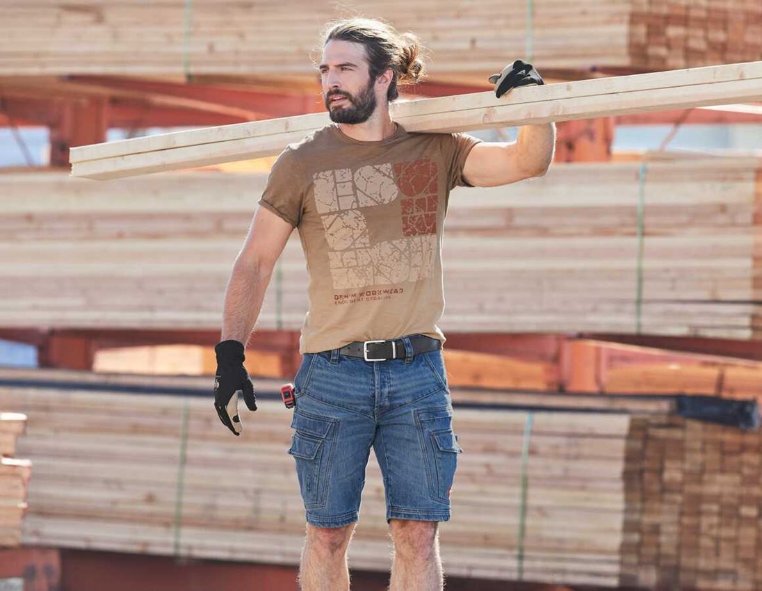 Shirts & Co.: e.s. T-Shirt denim workwear + hellbraun vintage 2