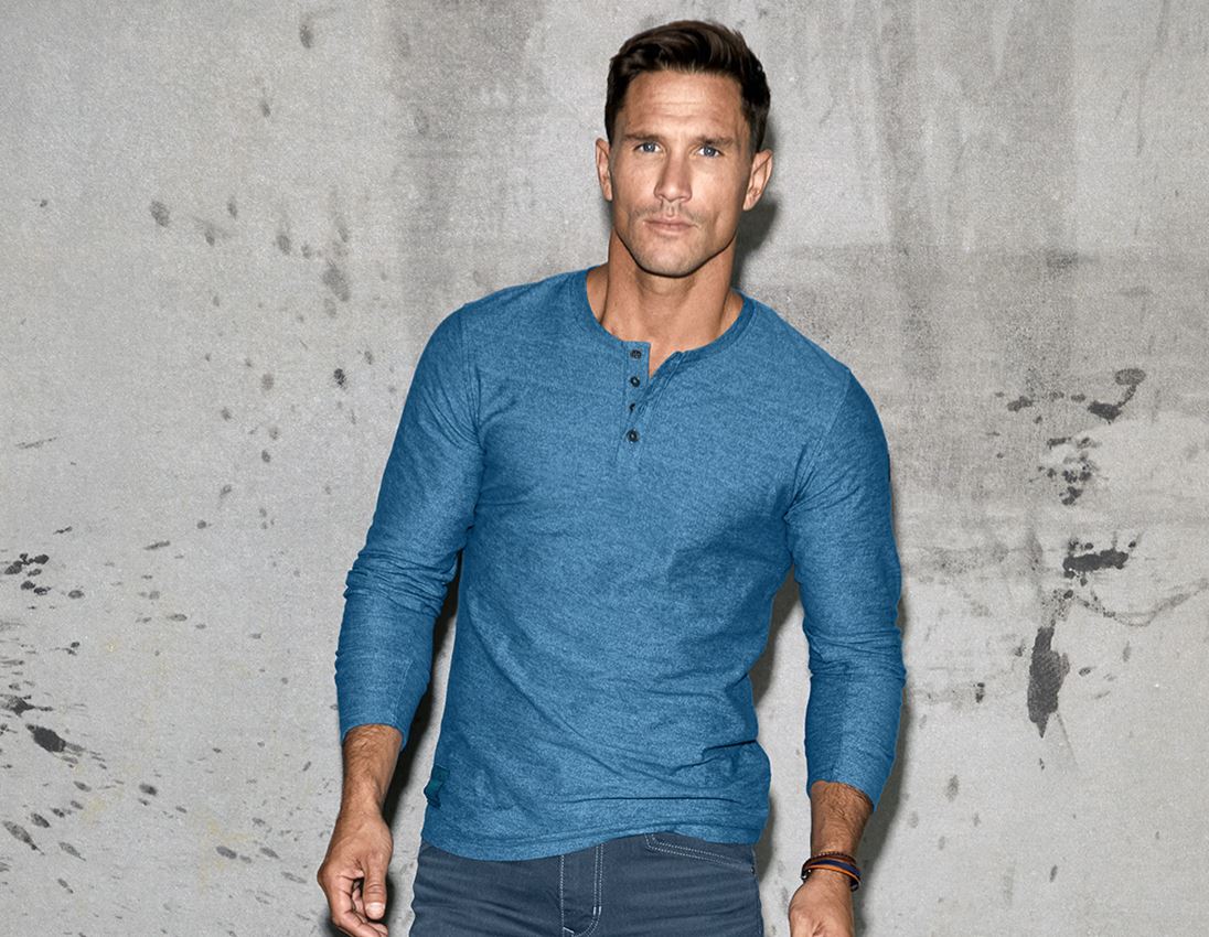 Shirts & Co.: Longsleeve e.s.vintage + arktikblau melange