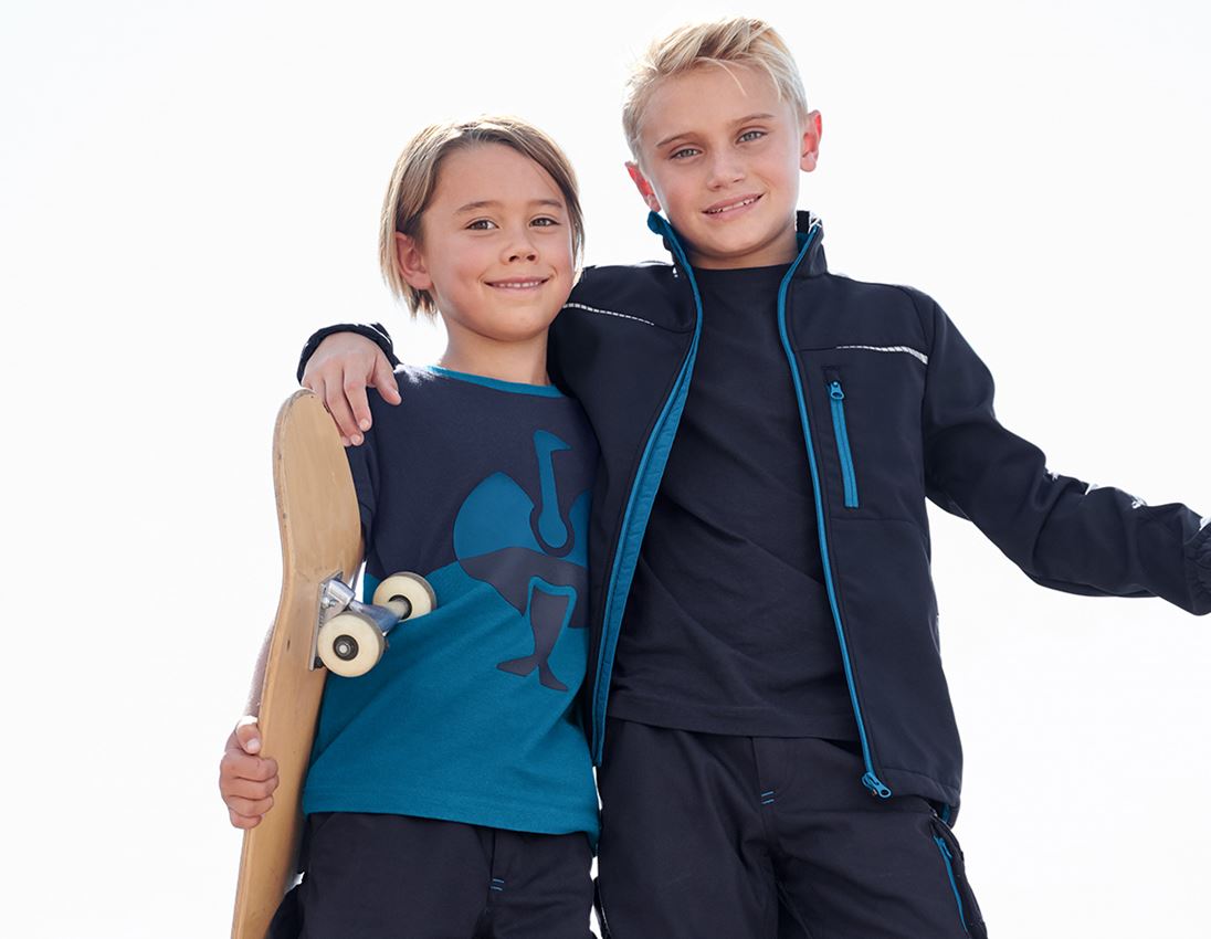 Shirts & Co.: e.s. Piqué-Shirt colourblock, Kinder + dunkelblau/atoll 1