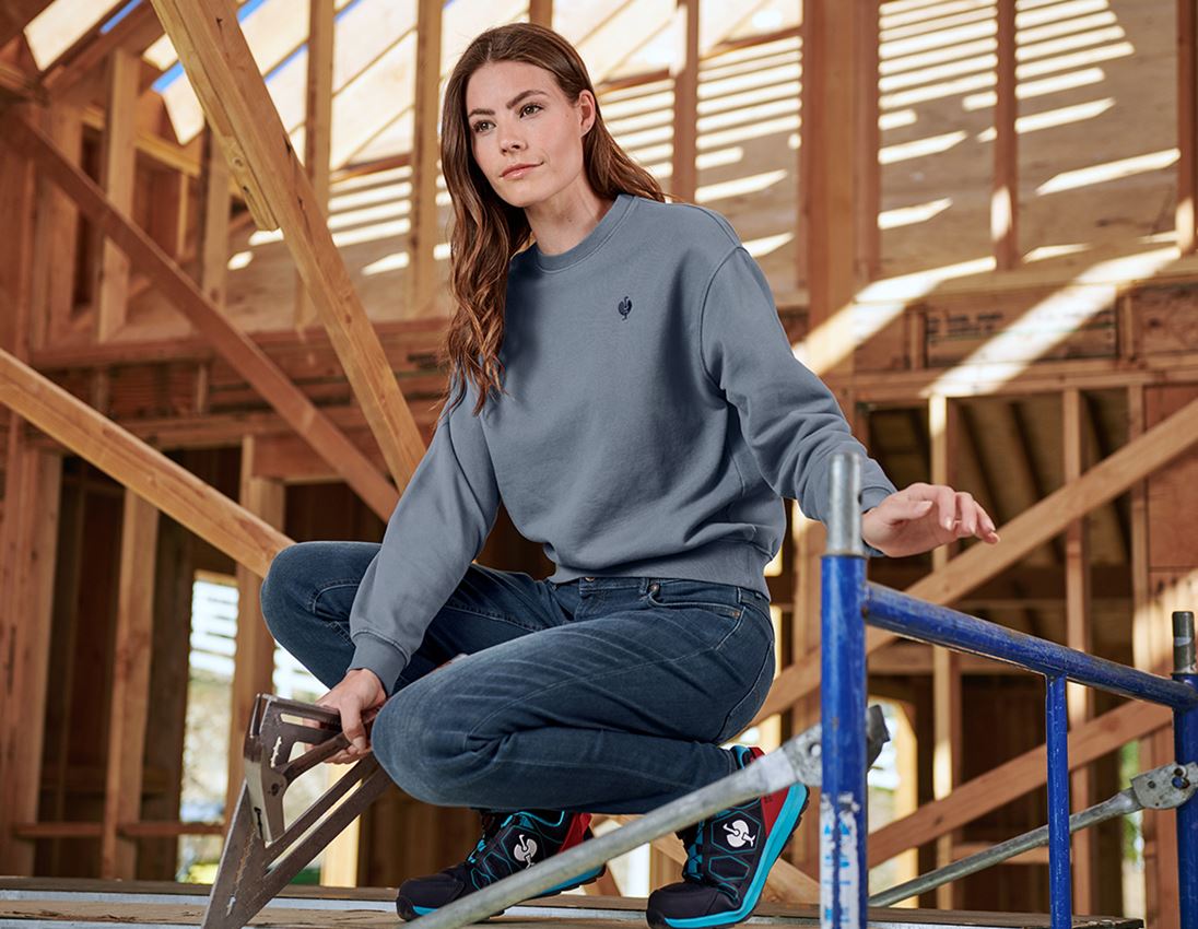 Themen: Oversize Sweatshirt e.s.motion ten, Damen + rauchblau vintage 1