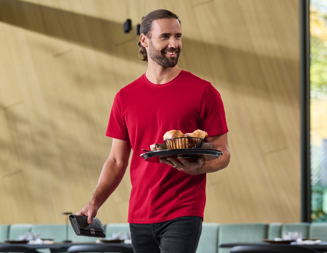 Shirts & Co.: e.s. Piqué-T-Shirt cotton light + feuerrot 4