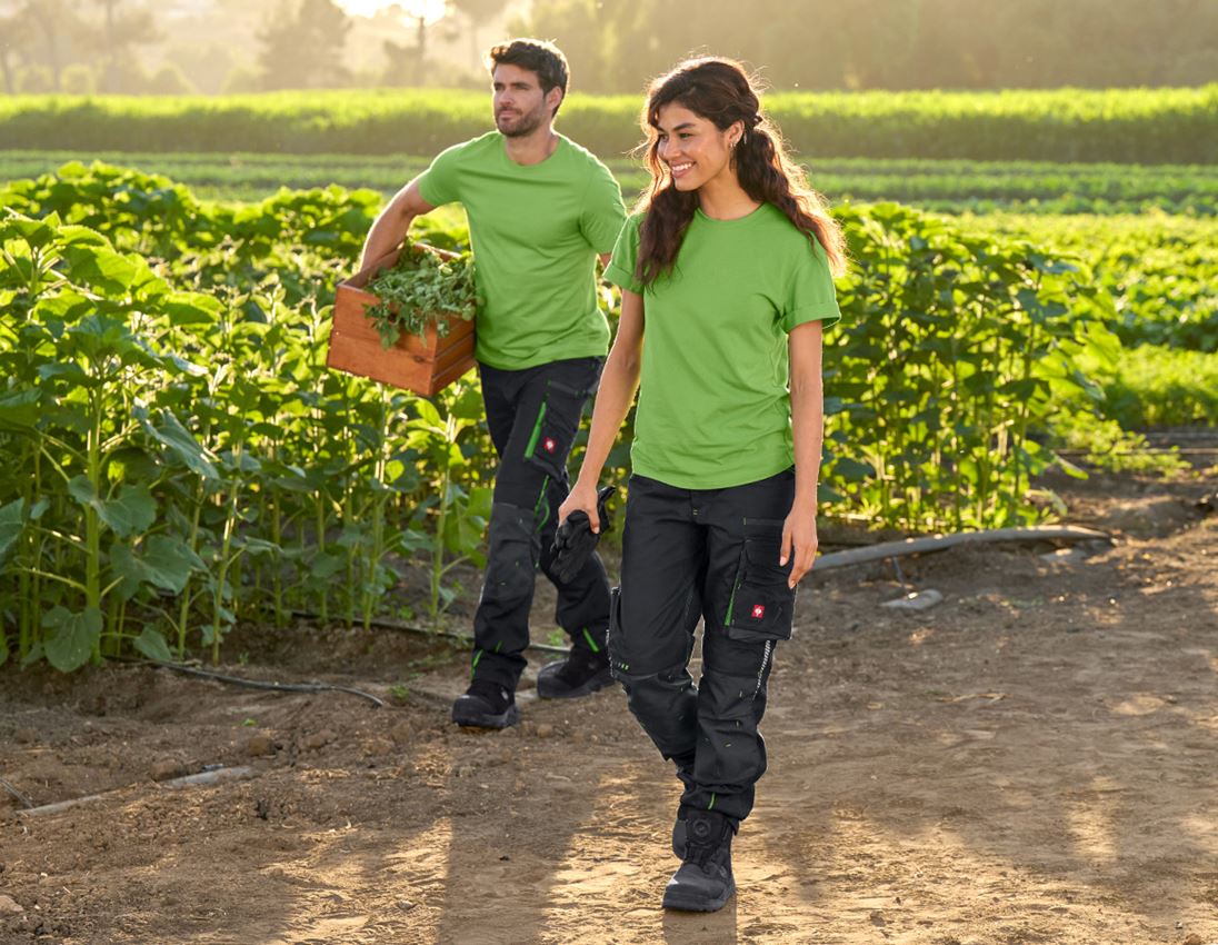 Shirts & Co.: e.s. T-Shirt cotton stretch rolled sleeve, Damen + seegrün 2