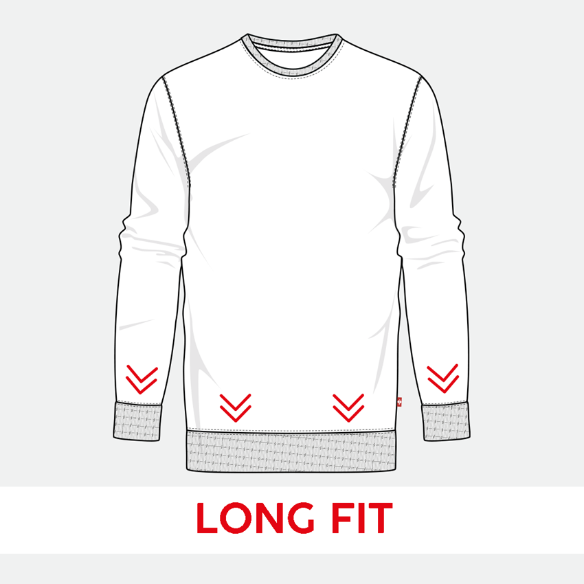 Shirts & Co.: e.s. Sweatshirt poly cotton, long fit + dunkelblau 2