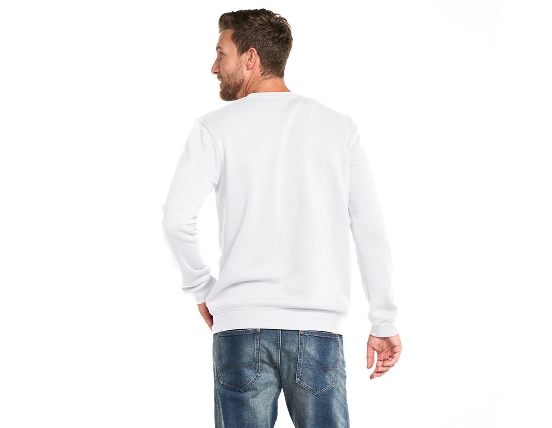 Shirts & Co.: e.s. Sweatshirt poly cotton, long fit + weiß 1