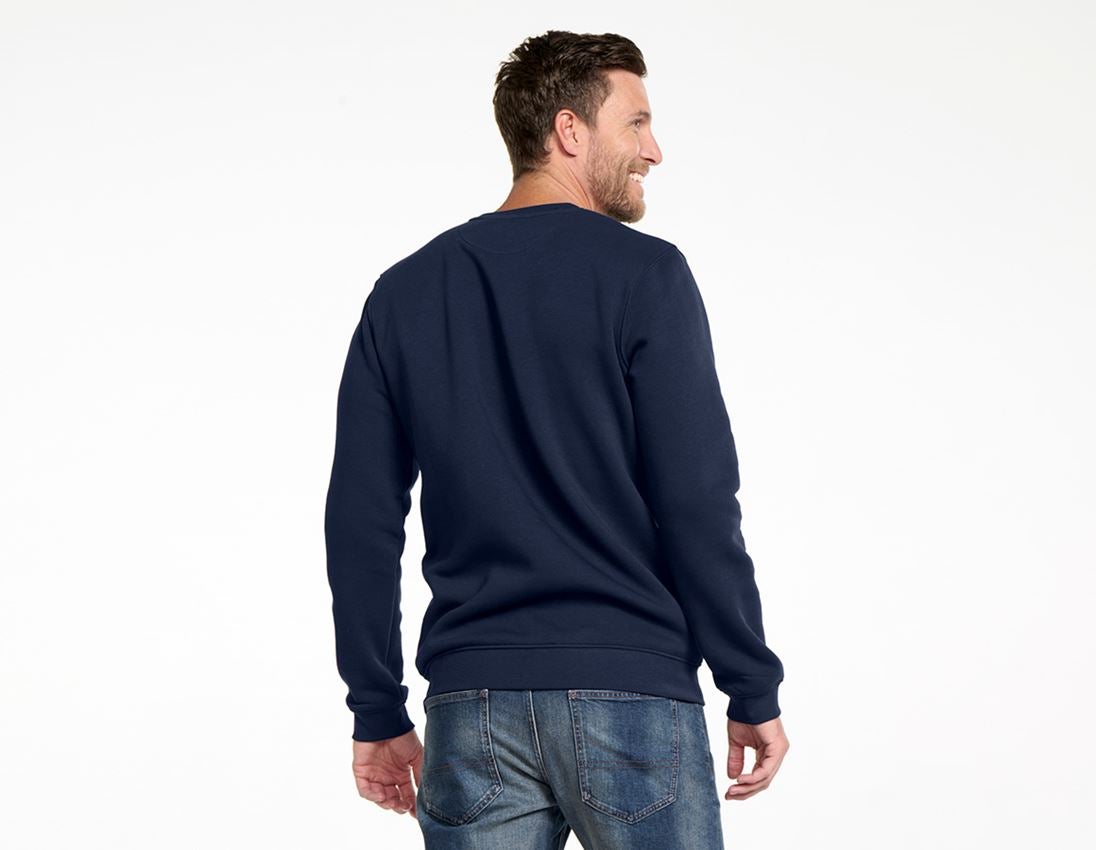 Shirts & Co.: e.s. Sweatshirt poly cotton, long fit + dunkelblau 2