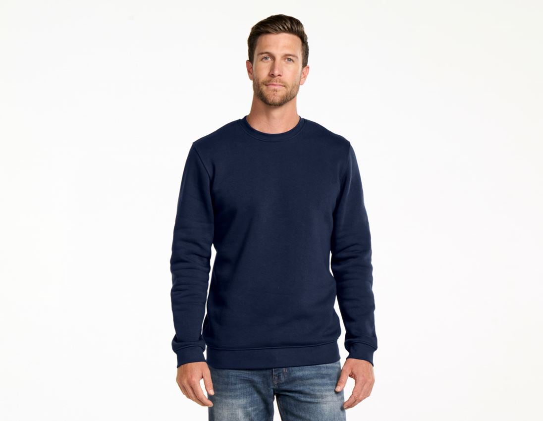 Shirts & Co.: e.s. Sweatshirt poly cotton, long fit + dunkelblau
