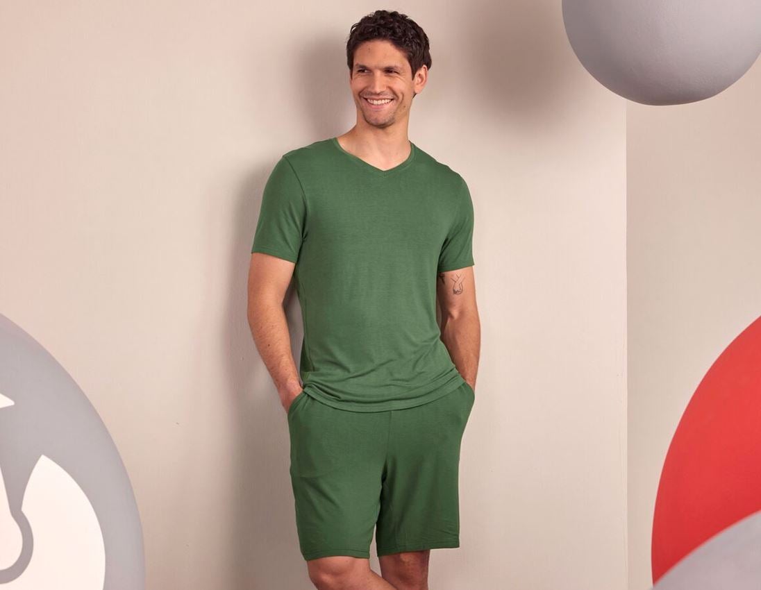 Neuheiten: e.s. Modal Pyjama T-Shirt + nordicgrün 1