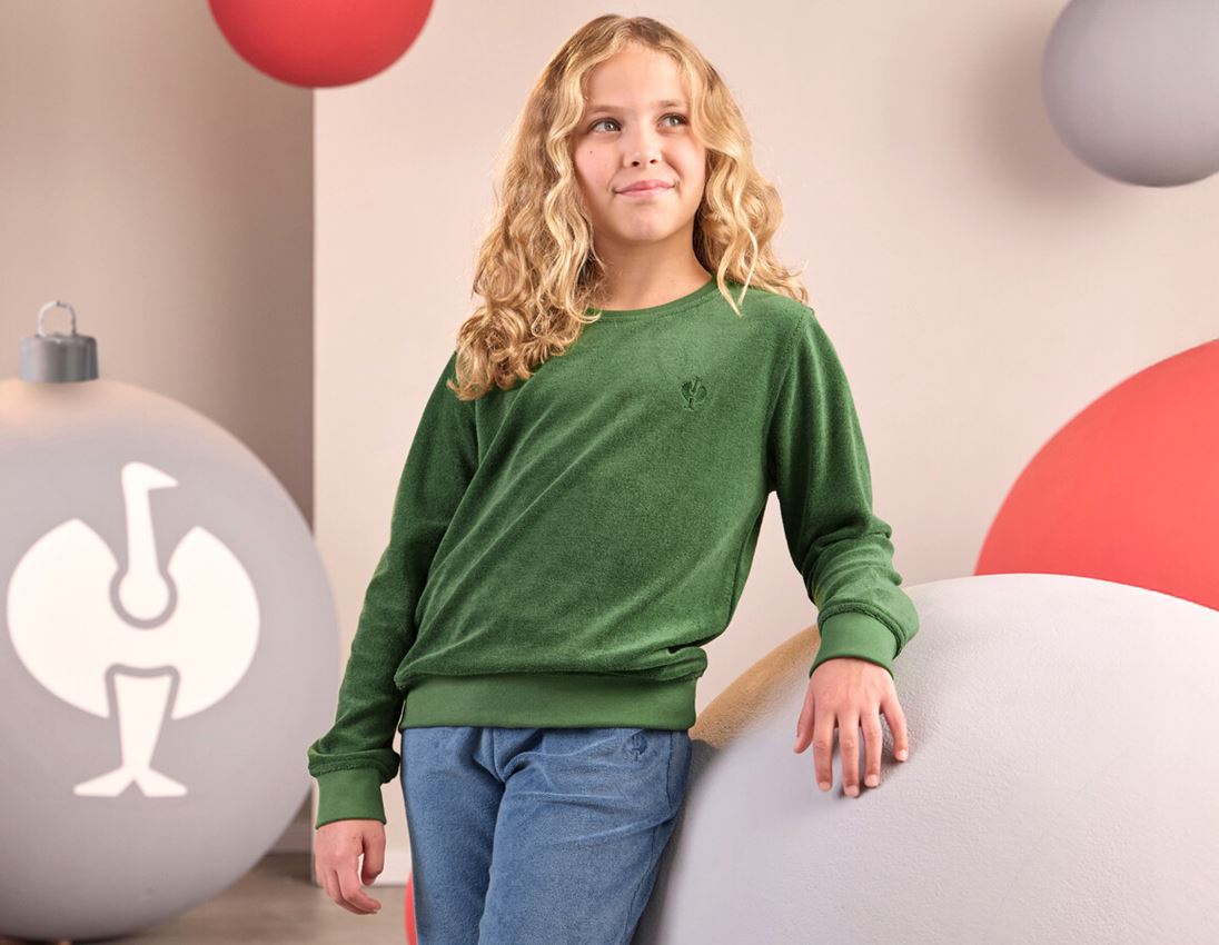 Bekleidung: e.s. Sweatshirt Terry, Kinder + nordicgrün