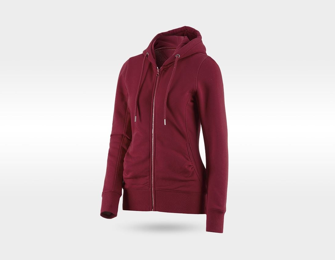 Shirts & Co.: SET: Sweatjacke + Hoody-Sweatjacke poly cotton, D. + bordeaux 1