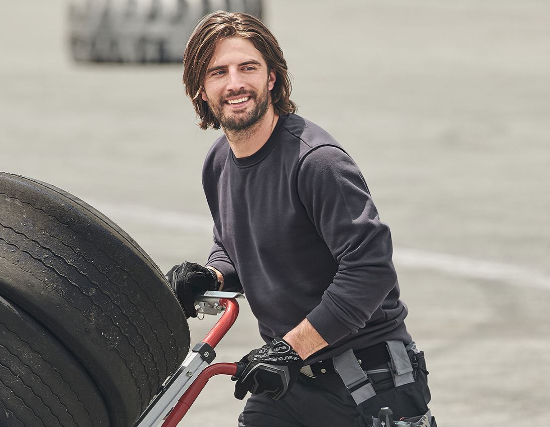 Große Geschenke: SET: e.s. Hoody-Sweatshirt+Sweatshirt poly Cotton + anthrazit