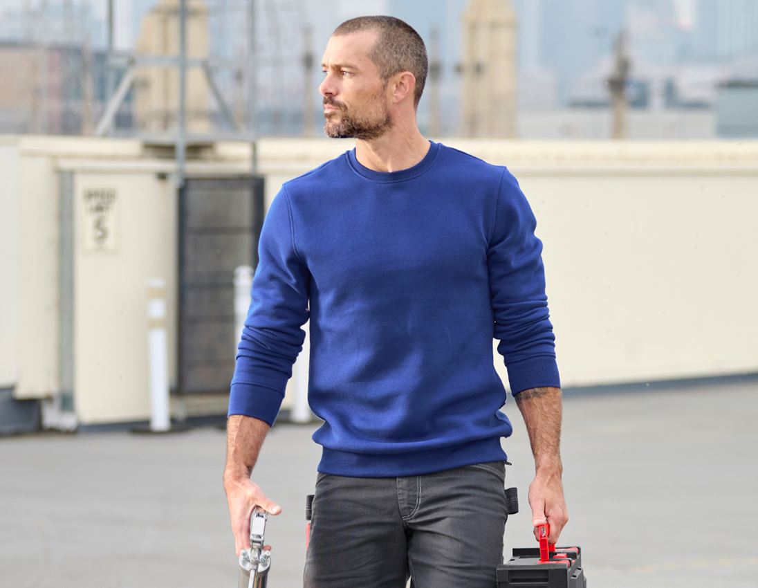 Shirts & Co.: SET: e.s. Hoody-Sweatshirt+Sweatshirt poly Cotton + kornblau