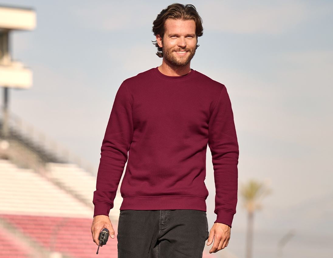 Große Geschenke: SET: e.s. Hoody-Sweatshirt+Sweatshirt poly Cotton + bordeaux