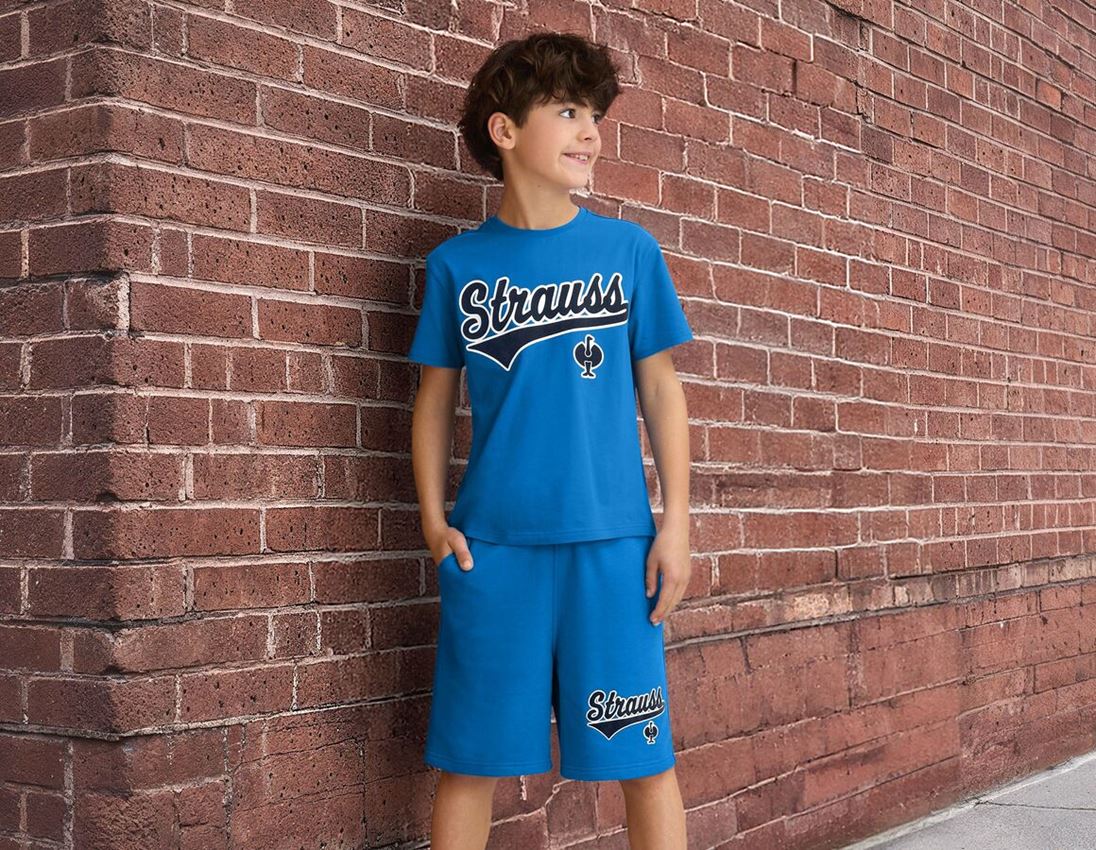 Shirts & Co.: T-Shirt e.s.e:pic, Kinder + enzianblau/graphit