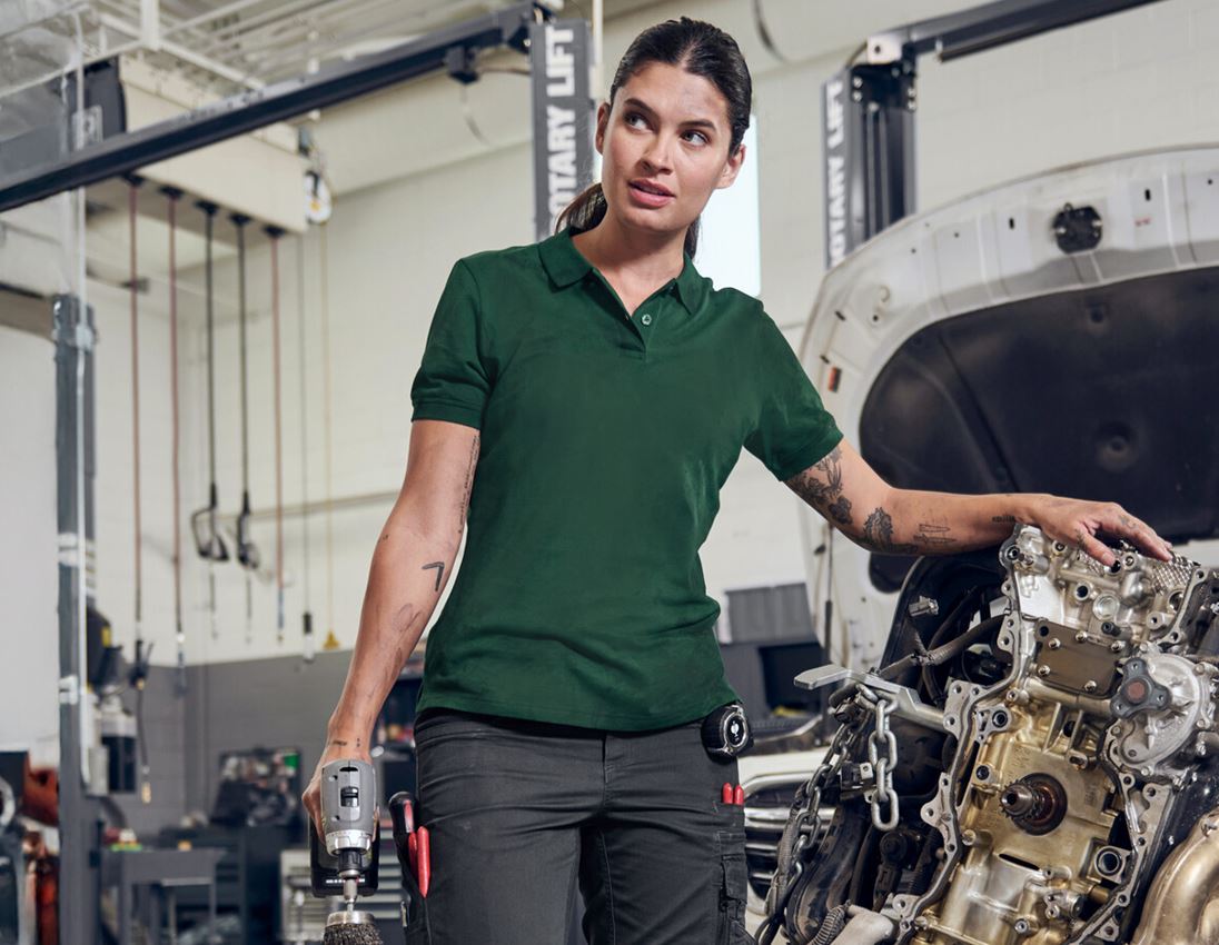 Shirts & Co.: Pique-Polo e.s.industry, Damen + grün