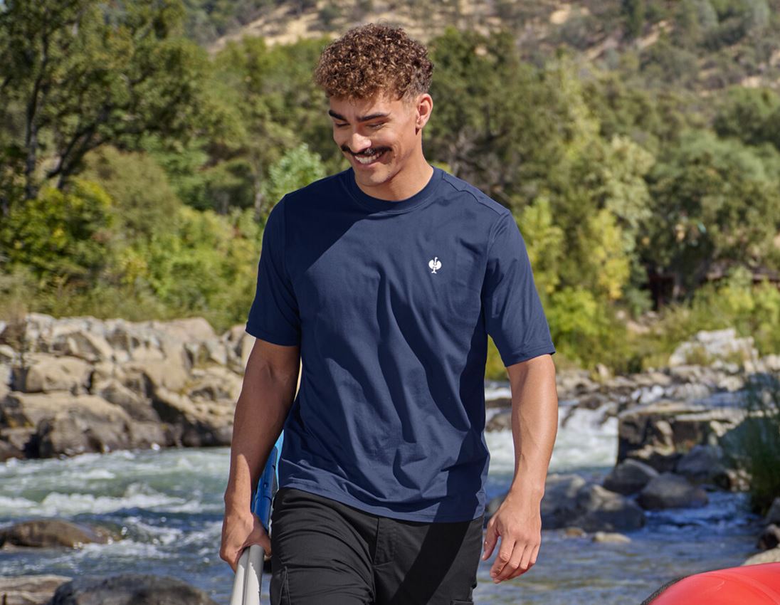 Shirts & Co.: Funktions T-Shirt UV e.s.trail + tiefblau/weiß