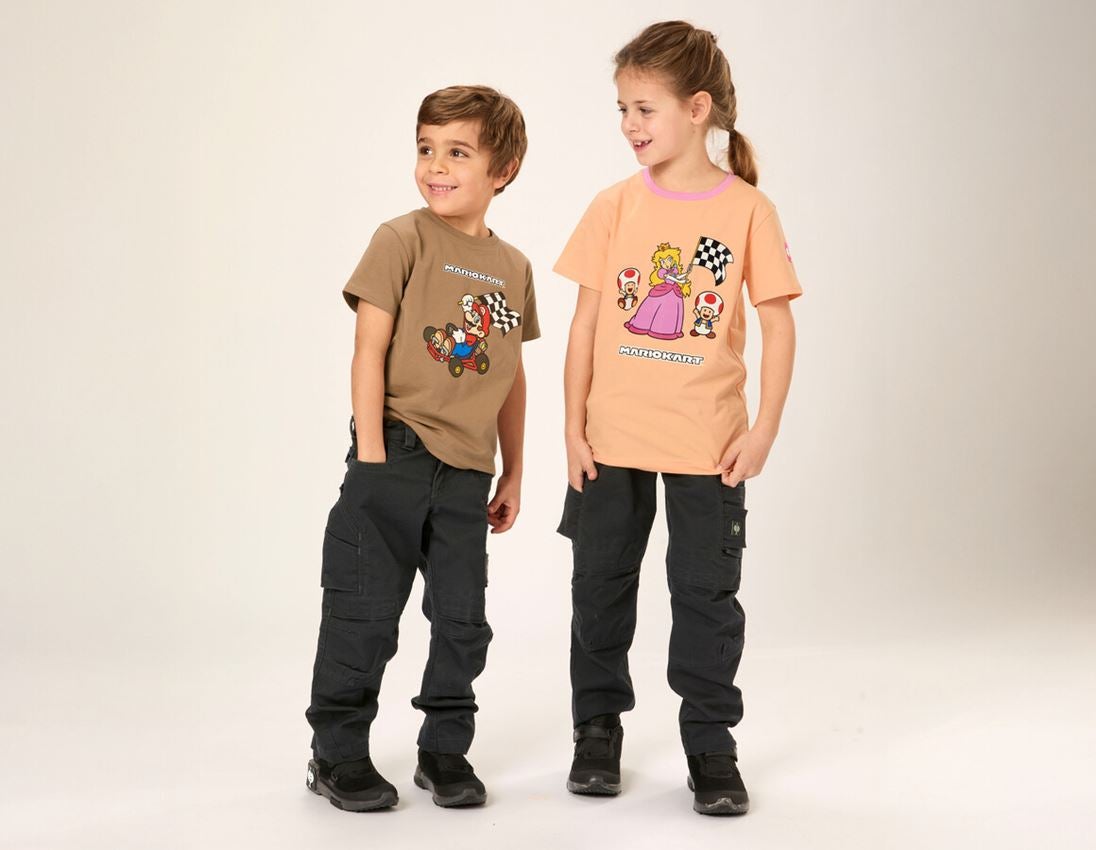 Kollaborationen: Mario Kart/Peach T-Shirt, Kinder + mandelbraun 1