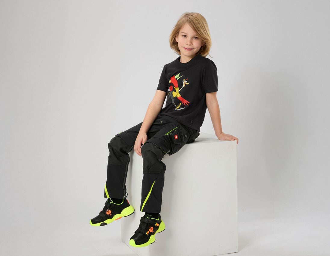 Shirts & Co.: e.s.T-Shirt cotton stretch engelbird, Kinder + engelbird6/schwarz 1