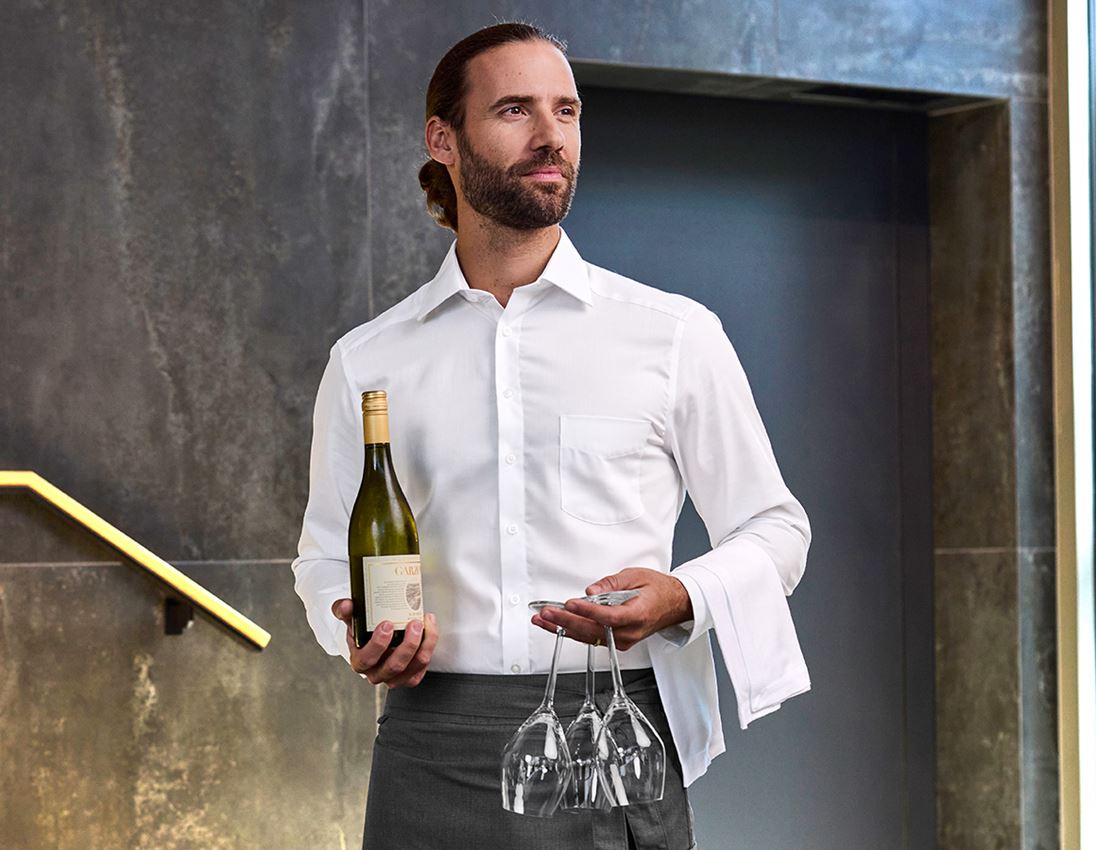 Shirts & Co.: Business Hemd e.s.comfort, langarm + weiß