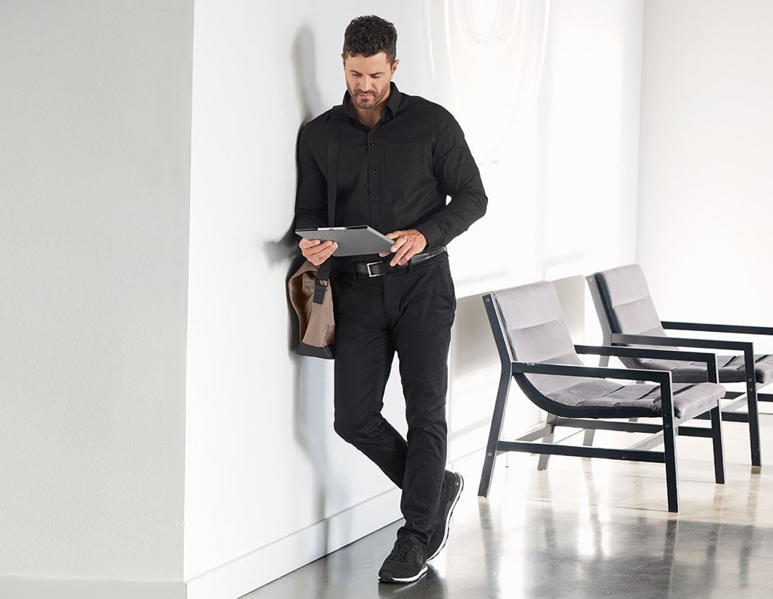 Shirts & Co.: e.s. Business Hemd cotton stretch, comfort fit + schwarz 1