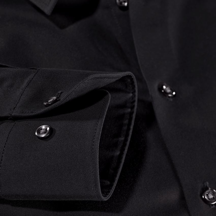 Shirts & Co.: e.s. Business Hemd cotton stretch, slim fit + schwarz 3