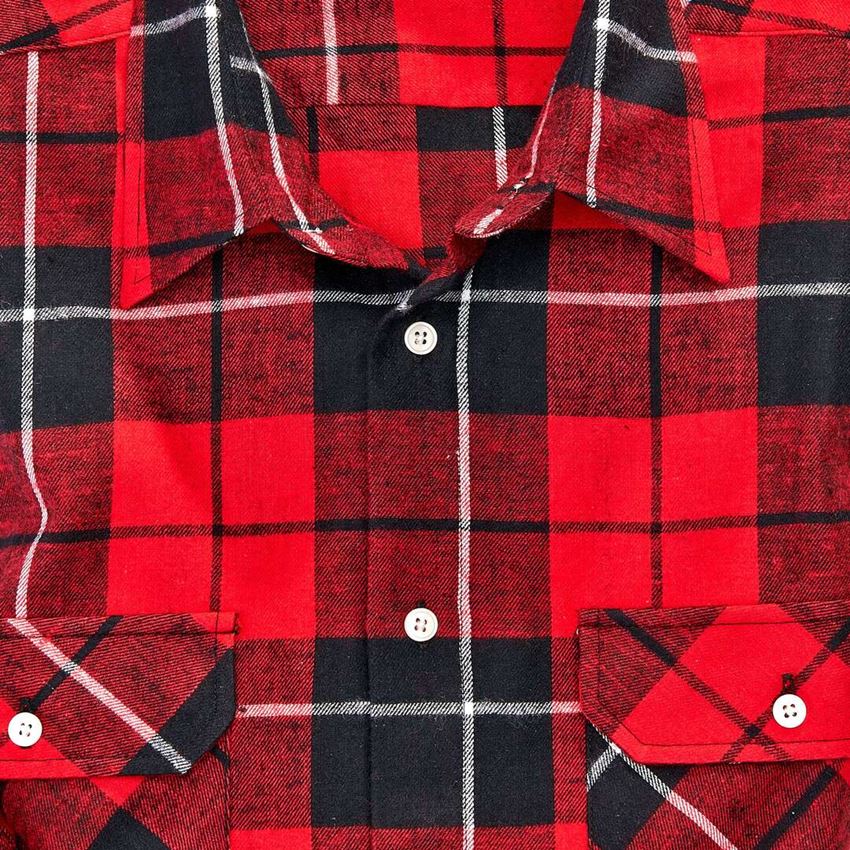 Shirts & Co.: Baumwoll-Hemd Hannover, normal lang + schwarz/rot/titan 2
