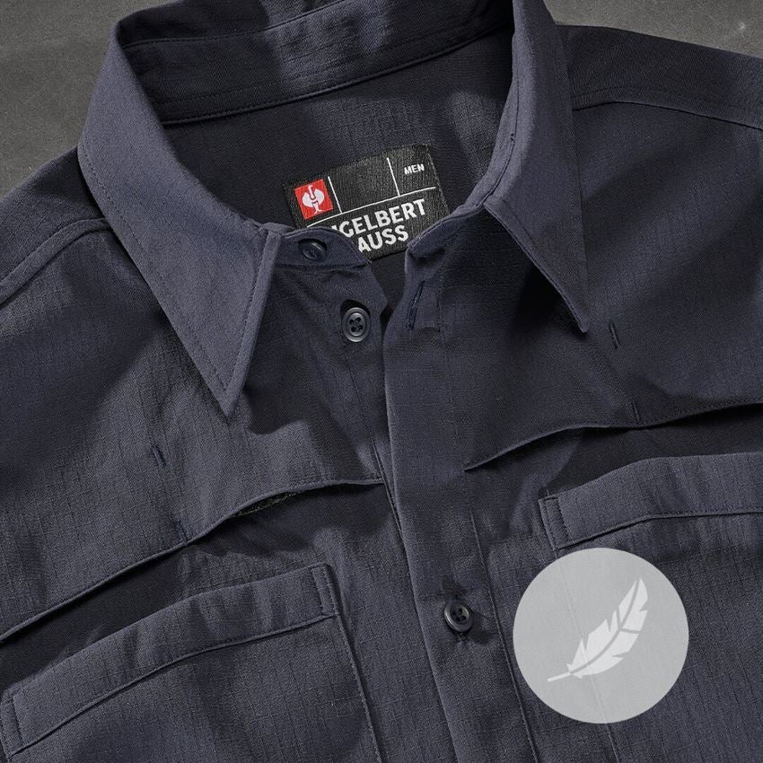 Shirts & Co.: Arbeitshemd e.s.t:aktik, kurzarm + neroblau 2