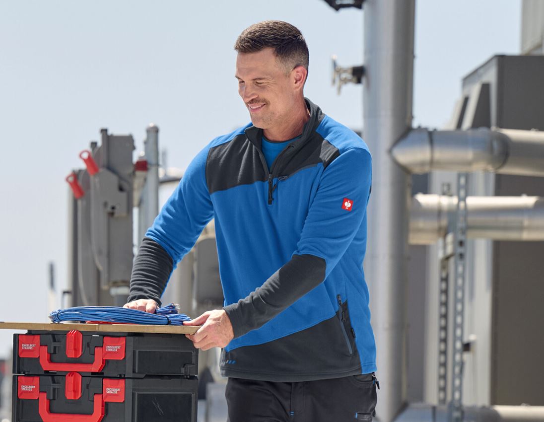Themen: Fleece Troyer e.s.motion 2020 + enzianblau/graphit 1