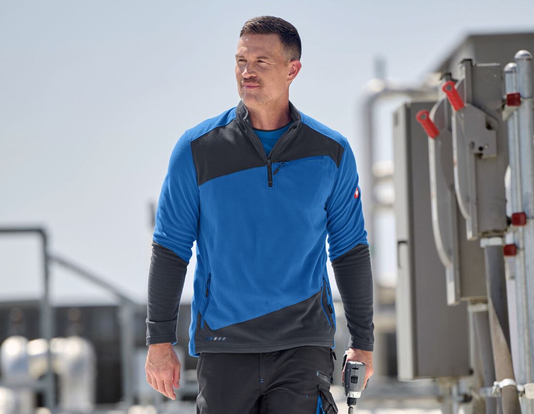 Themen: Fleece Troyer e.s.motion 2020 + enzianblau/graphit
