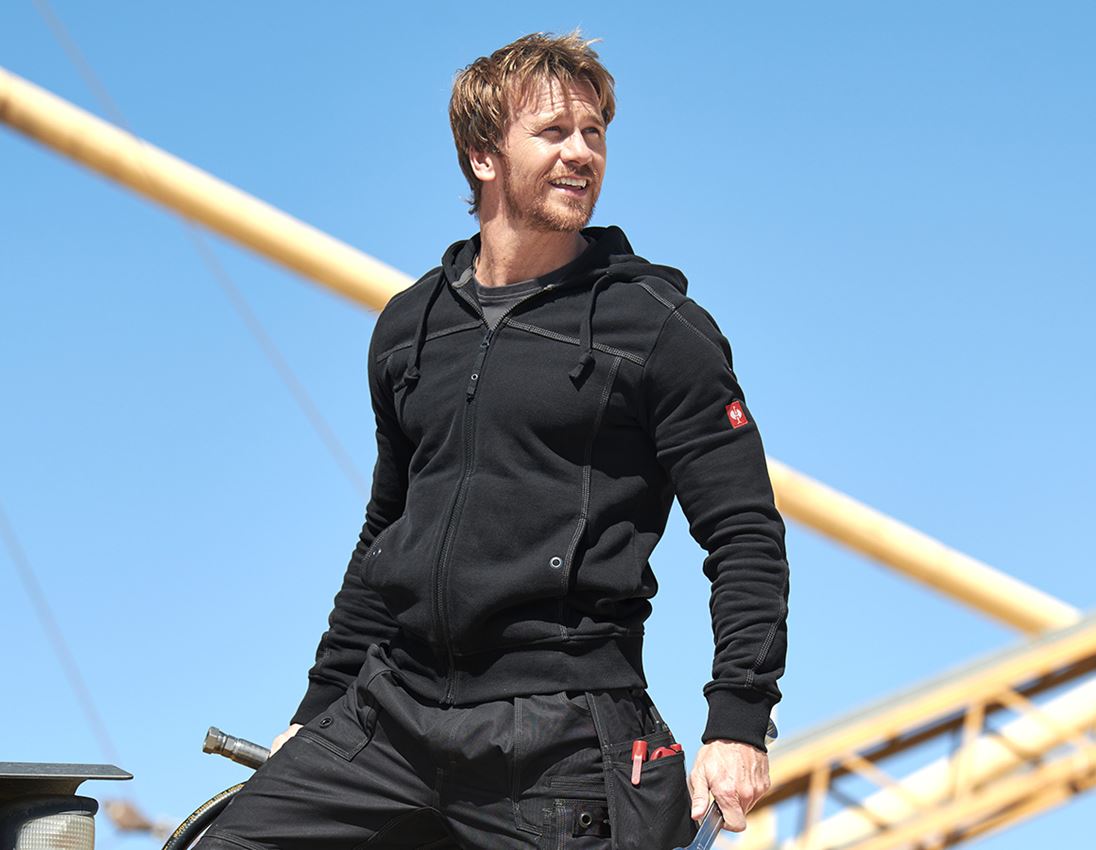 Themen: Kapuzenjacke cotton e.s.roughtough + schwarz