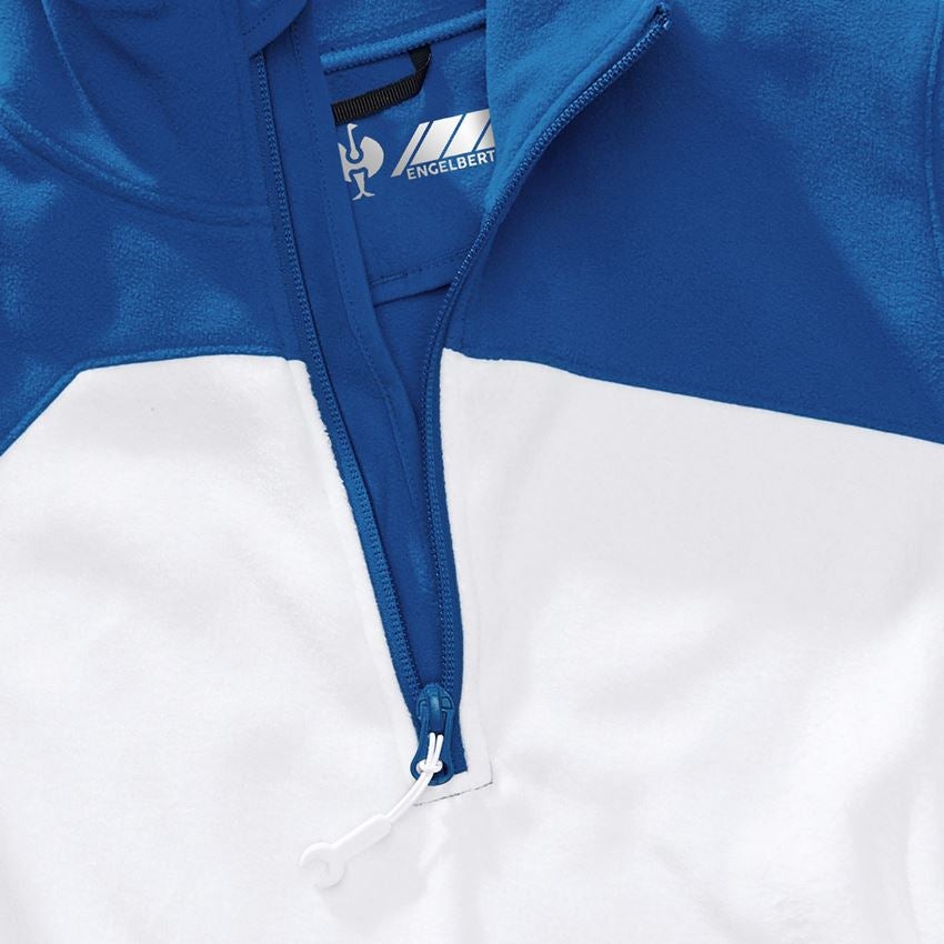 Shirts & Co.: Fleece Troyer e.s.motion 2020, Damen + weiß/enzianblau 2